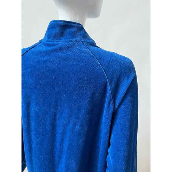 Allison Daley Petite Womens Blue Full-Zip Jacket With Pockets PM/M Cotton & Poly - Picture 10 of 16